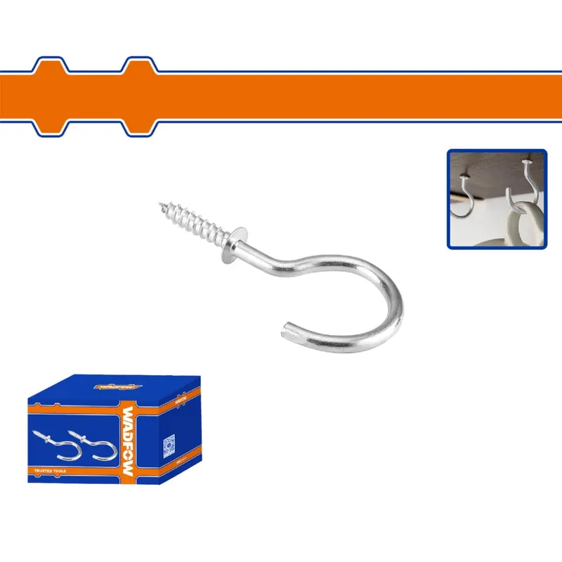 Galvanized Carbon Steel Hook Screws – Versatile Hanging Anchors For Light To Medium Loads 1