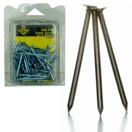 Galvanized Steel Nails, 2.5" X 40Mm – Pack Of 100 1