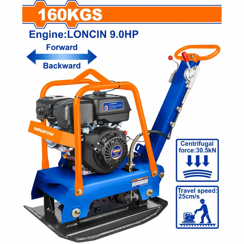 Gas-Powered Reversible Plate Compactor – 6.0 Kw (9.0 Hp), 30.5 Kn Centrifugal Force 1