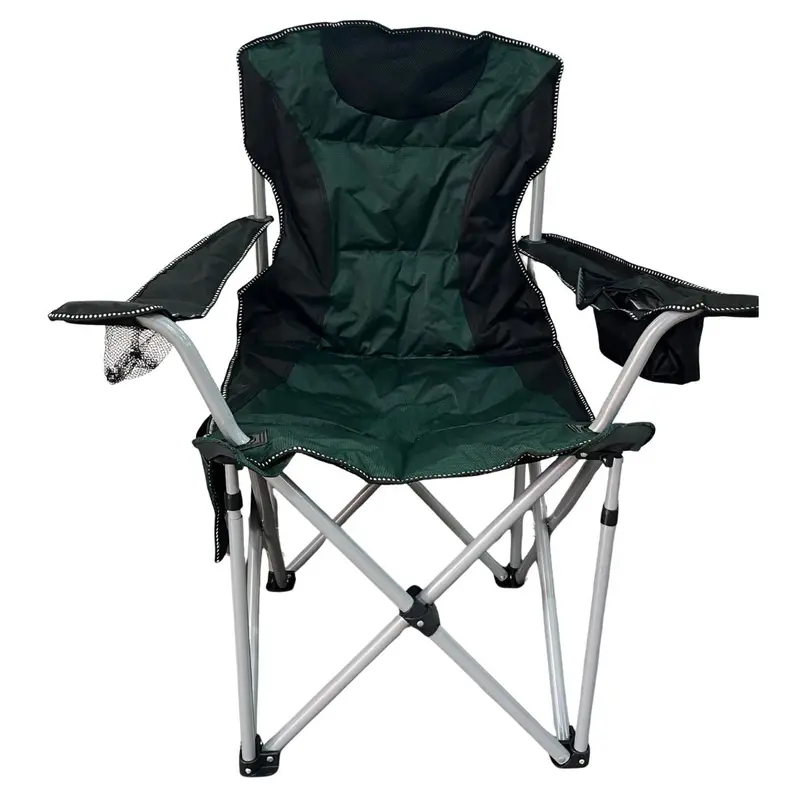 Green-And-Black Foldable Camping Chair With Cooler And Cup Holder (45 × 50 × 80 Cm) 1