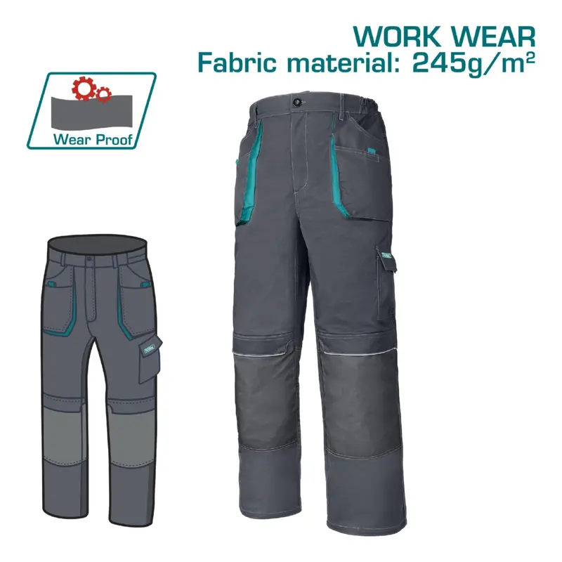 Grey Reflective Work Pants – Durable Utility Trousers With Reinforced Pockets And Safety Striping 1