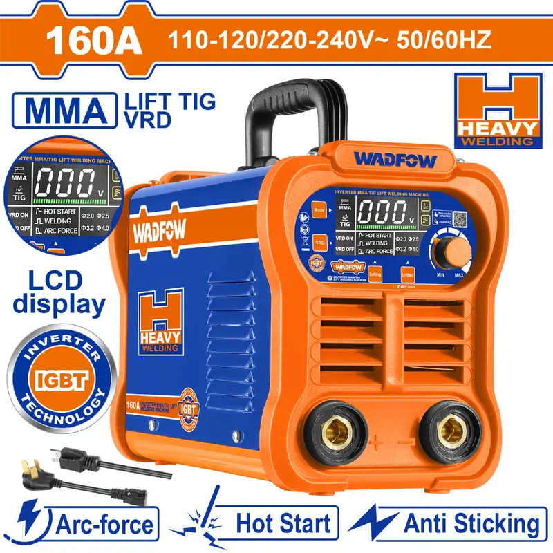 Heavy-Duty Inverter Welder – 160A Output, 60% Duty Cycle, Lcd Display, Tig Mode With Vrd 1