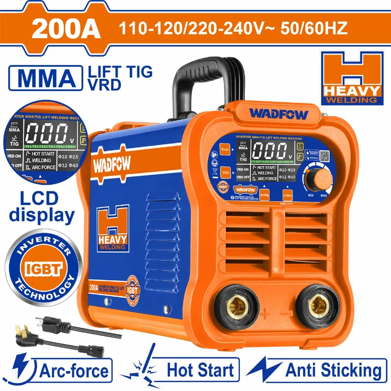 Heavy-Duty Inverter Welder – 200A Output, 60% Duty Cycle, Lcd Display, Tig Mode With Vrd 1