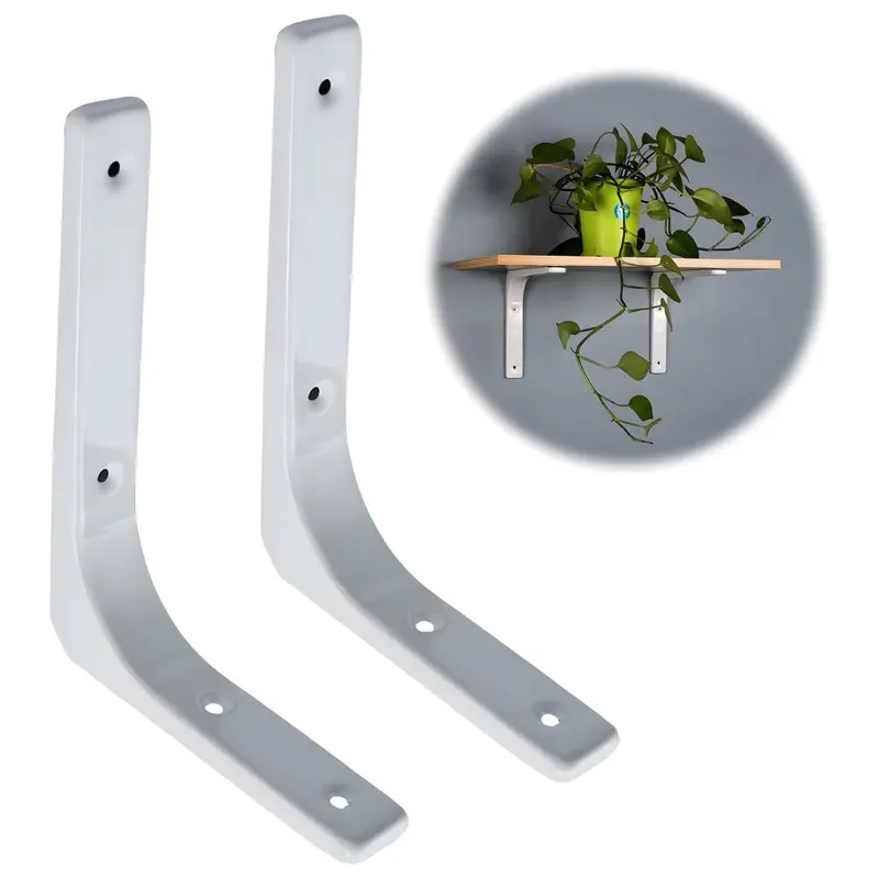 Heavy-Duty L-Shaped Wall Shelf Bracket (15 × 12.5 Cm) – Steel Floating Shelf Support Hardware (Pair) 1