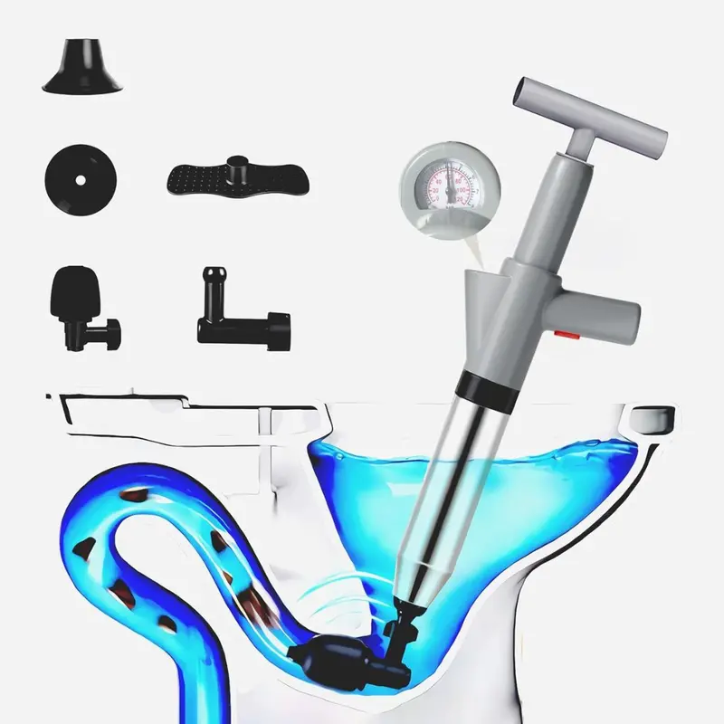 High-Pressure Toilet Plunger With Accessories – Enhanced Clog Remover Kit With Seal Pump 1