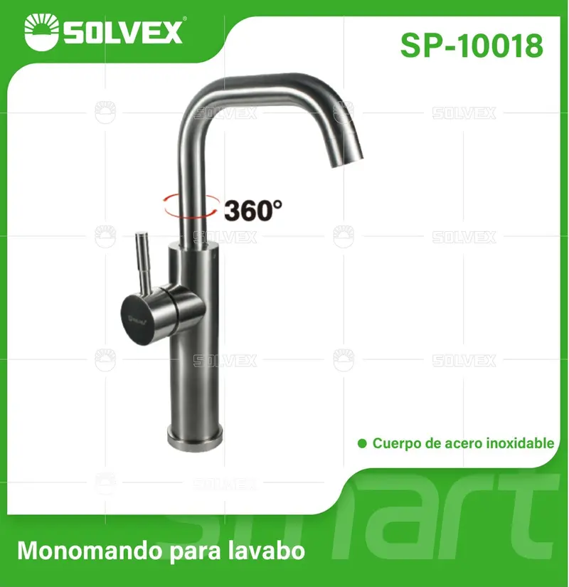 High-Rise Basin Faucet With Satin Finish And 360° Swivel Spout 1