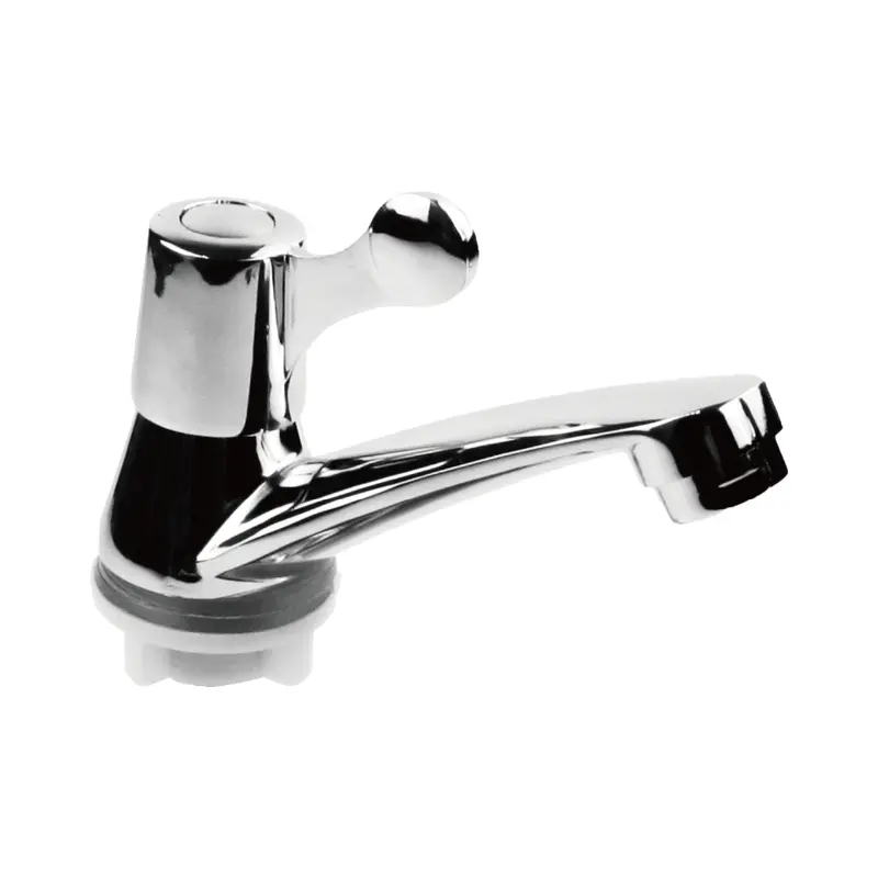 High-Shine Chrome Bathroom Sink Faucet – Zinc-Body Single-Hole Mixer With Curved Spout 2