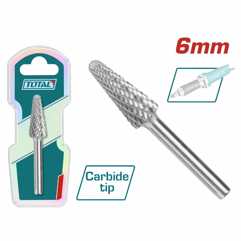Hss Rotary Flame-Shaped Burrs For Rotary Tools – 6Mm Shank, 8Mm Cutting Head 1