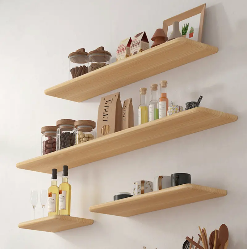 Individual Walnut-Finish Floating Shelf – Wall-Mounted Wooden Ledger (Sold Separately) 1