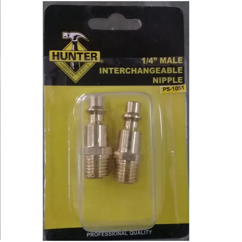 Interchangeable 1/4" Male Air Nipple – American-Style Pneumatic Fitting 1