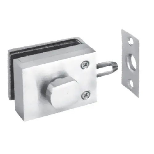 Keyless Latch Lock For Single Glass Doors – No Drilling Required (8–12 Mm Glass), Satin Finish 1