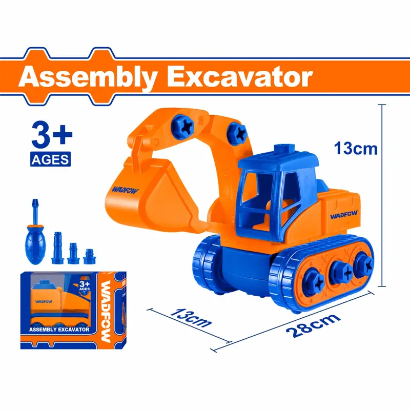Kids' Toy Excavator – Disassemblable Construction Vehicle For Ages 3+ With Easy Assembly And Play Accessories 1