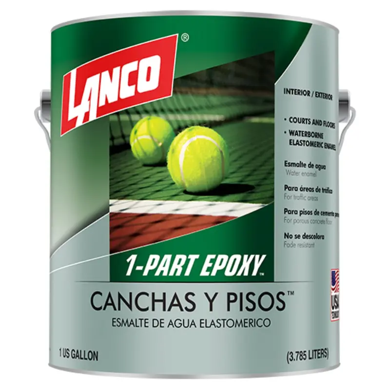 Lanco 1-Part Epoxy Floor Enamel – Blue Athletic Court & Industrial Floor Paint, 1-Gallon Can 1