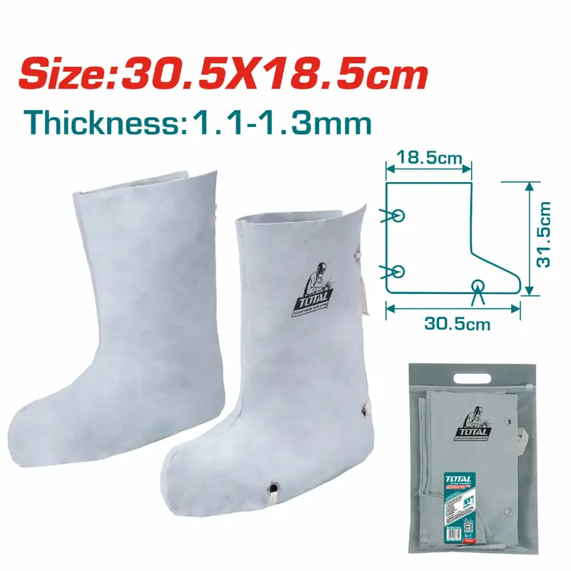 Leather Welding Spats For Boots – 30.5 × 18.5 Cm, Genuine Cowhide Pair 1