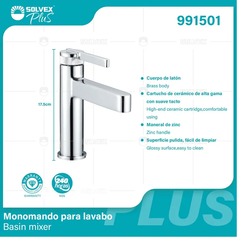 Lifetime-Guaranteed Chrome Basin Faucet – Single-Lever Cold & Hot Water Tap, 17.5 Cm Height 1