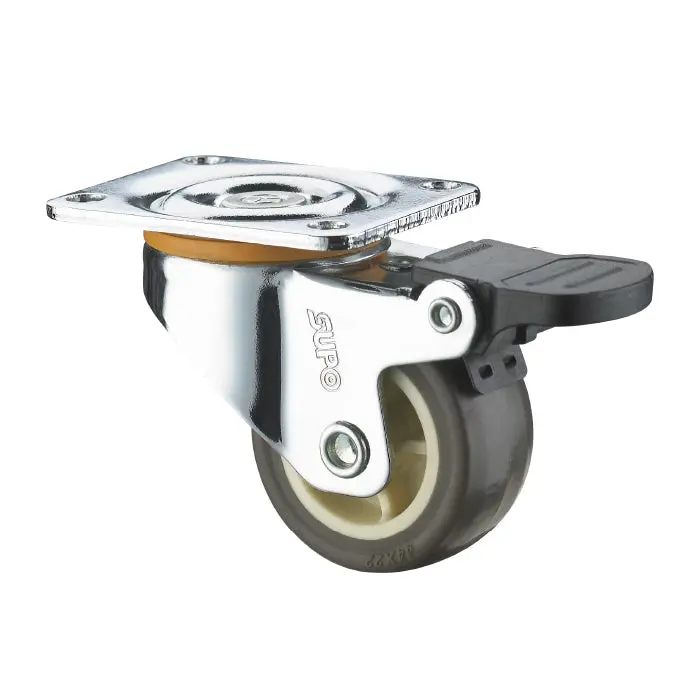 Light-Duty Swivel Caster With Brake – 38 Mm (1.5") Wheel, 18 Kg Load Capacity 1