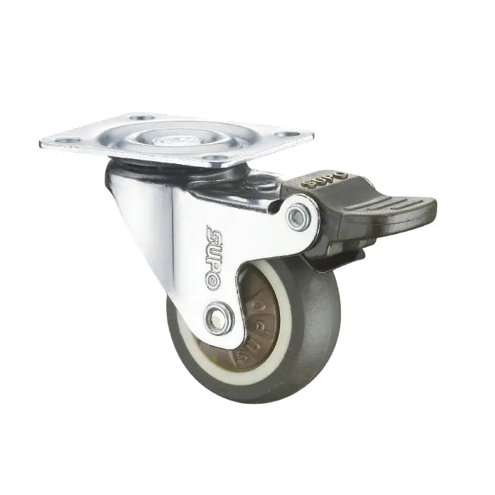 Light-Duty Swivel Caster With Brake – 50 Mm (2") Tpr Wheel, 25 Kg Load Capacity 1