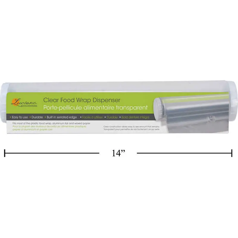 Luciano Clear Food Wrap Dispenser With Retractable Film And Insert 1