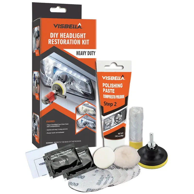 Machine-Based Headlight Restoration Kit – For Front, Rear, Turn Signal & Fog Lenses 1