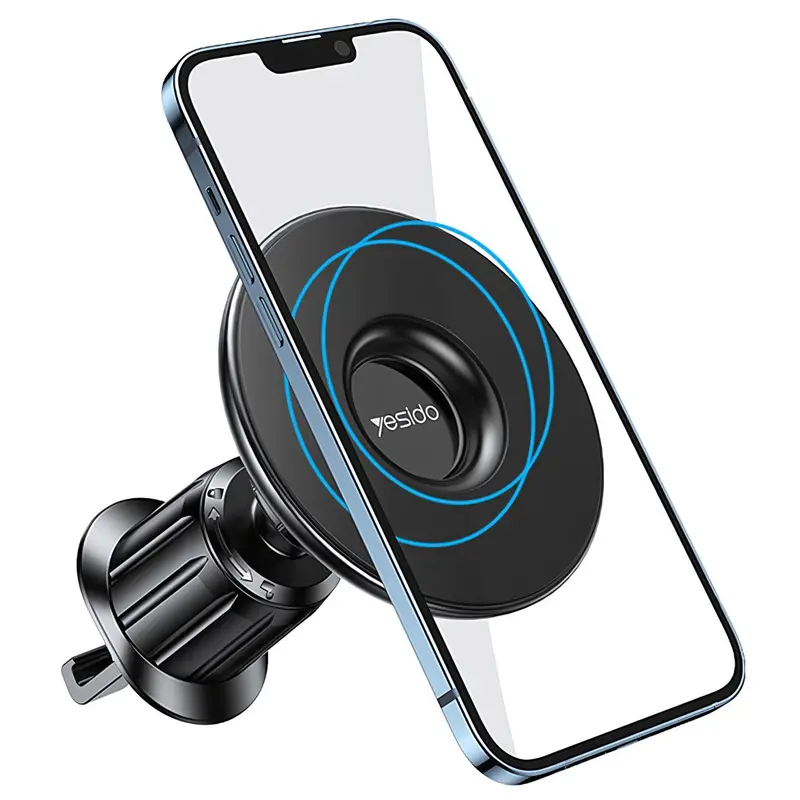 Magnetic Car Phone Mount – Grill-Clamp Holder Compatible With Iphone & Magsafe Devices 1