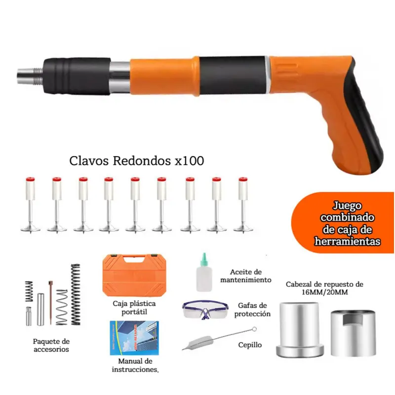 Manual Concrete Nail Gun – .22 Caliber Powder-Actuated Fastening Tool For Direct Fixing 1