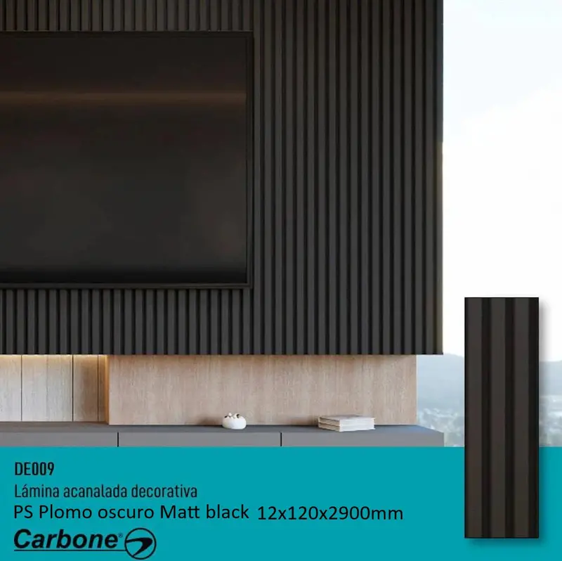 Matte Dark Lead Ps Corrugated Decorative Sheet – 12Mm X 120Mm X 2900Mm 1