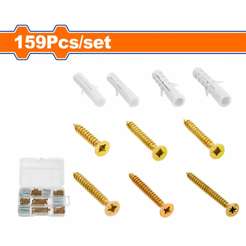 Mdf & Particleboard Screw And Anchor Kit – 159-Piece Fastening System For Engineered Wood 1