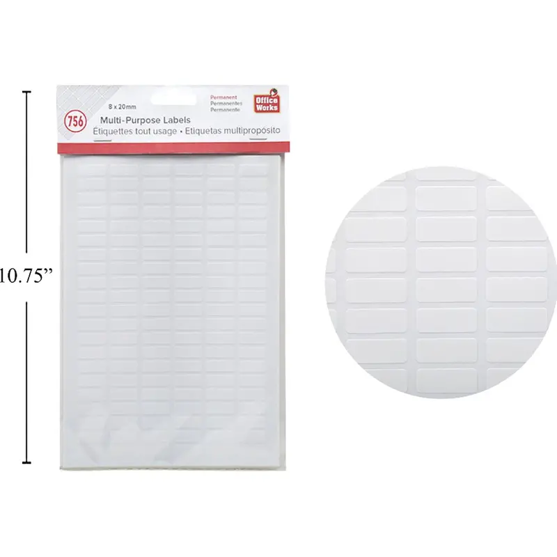 Mini Adhesive Labels – 756-Piece Pack, 8Mm X 20Mm Size, Matte Finish 1