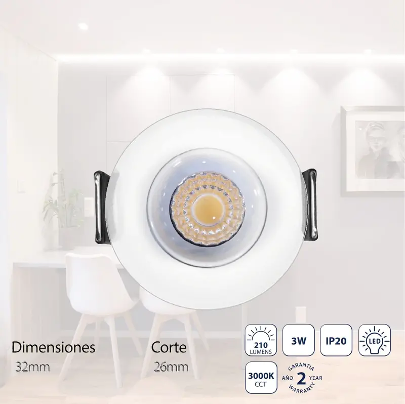 Mini Recessed Led Spot Light – 3W, 3000K, Ultra-Compact Design For Indoor & Outdoor Installation 1