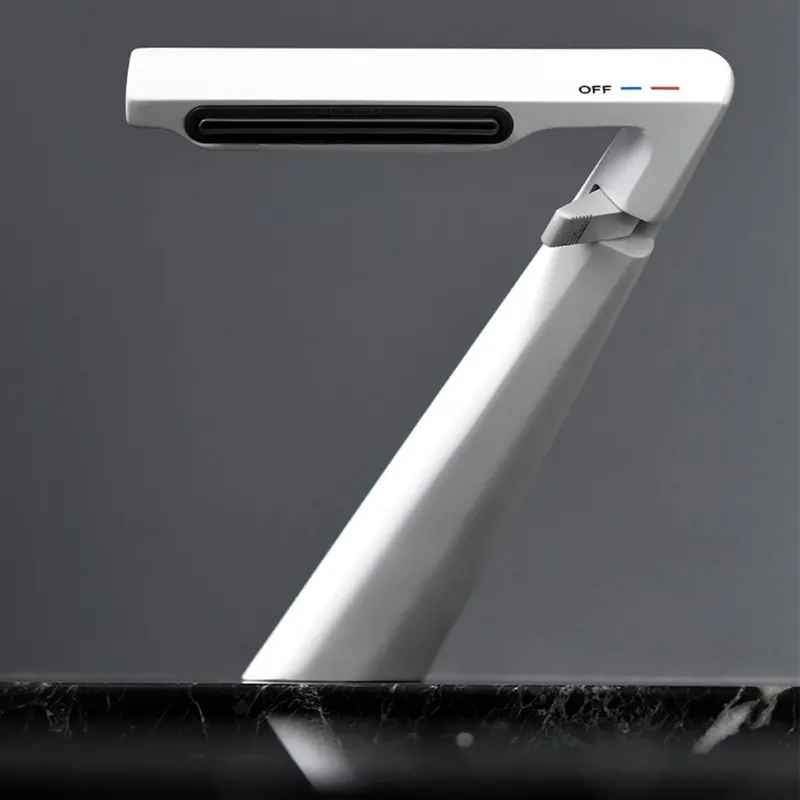 Minimalist Basin Faucet – 21 Cm Monobloc, Pure White Finish, Elegant Lavatory Design 1