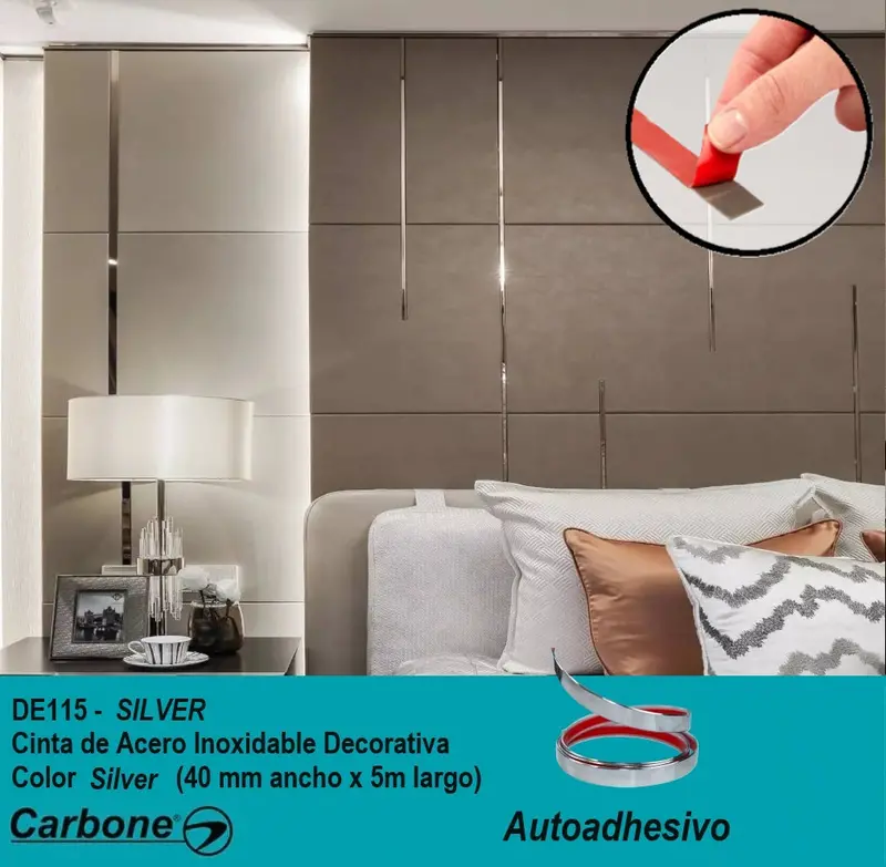 Mirror-Finish Silver Stainless Steel Decorative Strip – 4 Cm × 5 M, Easy-Apply For Surfaces 1
