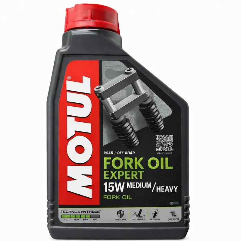 Motorcycle Fork Oil – 15W Suspension Lubricant, 1 L Bottle, Motul Expert Formula 1