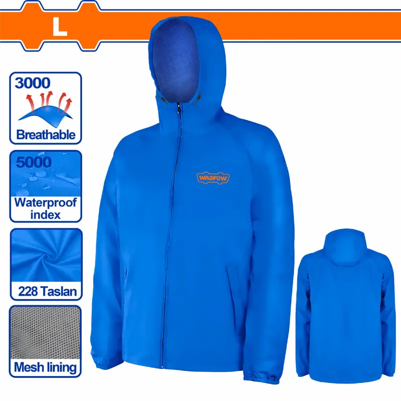 Motorcycle Windbreaker Jacket – Size L, Waterproof Taslan Fabric (228 G/M²), Breathable Mesh Lining, Rider-Focused Fit 1
