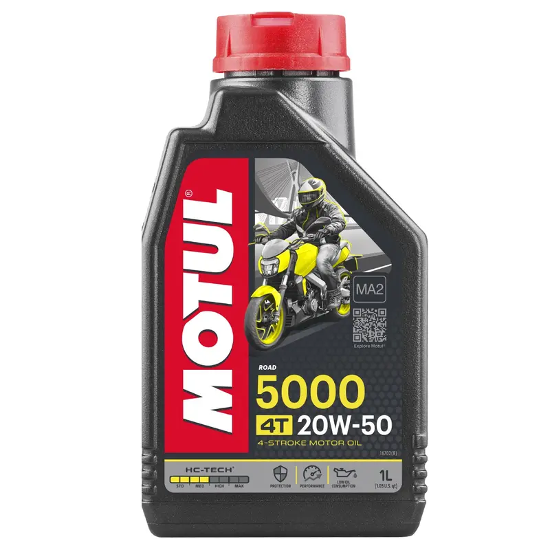 Motul 5000 4T 20W-50 Semi-Synthetic Engine Oil – 1 Liter, Api Sl/Sj/Sh/Sg Certified 1