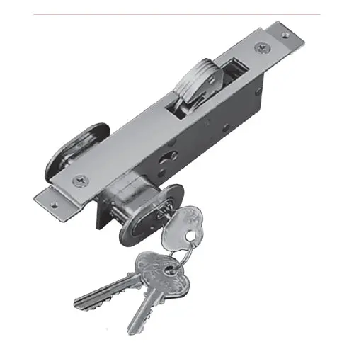 Narrow-Profile Hook Lock With Aluminum Faceplate And Oval Double Cylinder – 3-Key Set 1