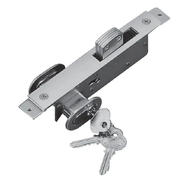 Narrow-Profile Lever Lock With Aluminum Faceplate – Twin Oval Cylinders, 3 Keys, Chrome Finish 1