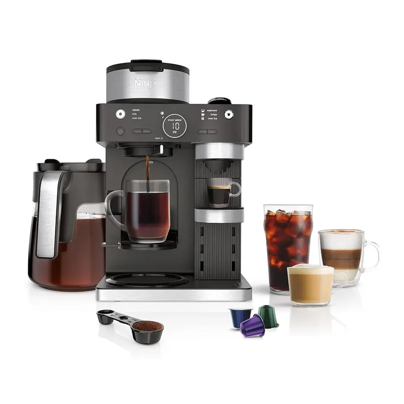 Ninja Cfn601 Espresso & Coffee Barista System – 12-Cup Brewer With Nespresso Capsule Compatibility & Foldable Frother 1