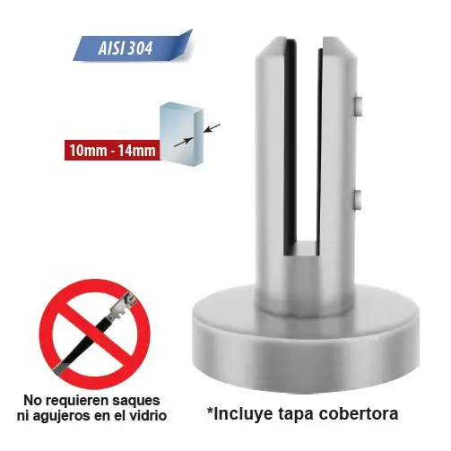 Non-Penetrating Polished Glass Railing Bracket – Mirror-Finish Stainless Steel 1