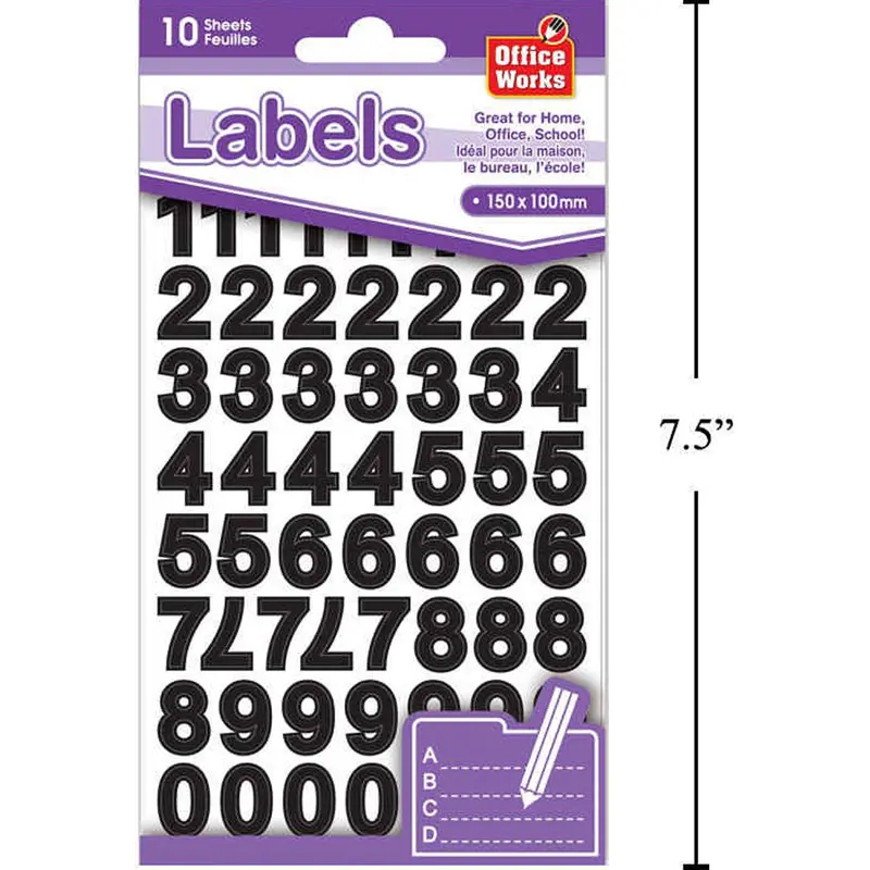 Numbered Adhesive Label Stickers – 10-Piece Assortment For Organization 1