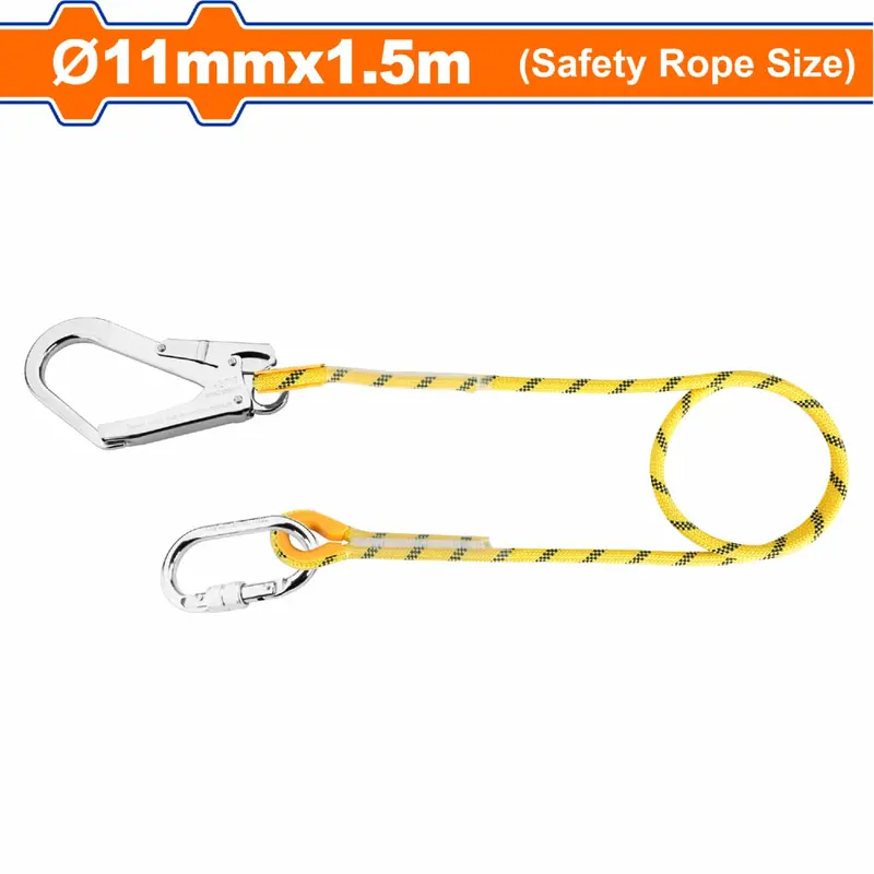 Nylon Lifeline Rope For Harness – 1.8M With Auto-Locking Snap Hooks 1