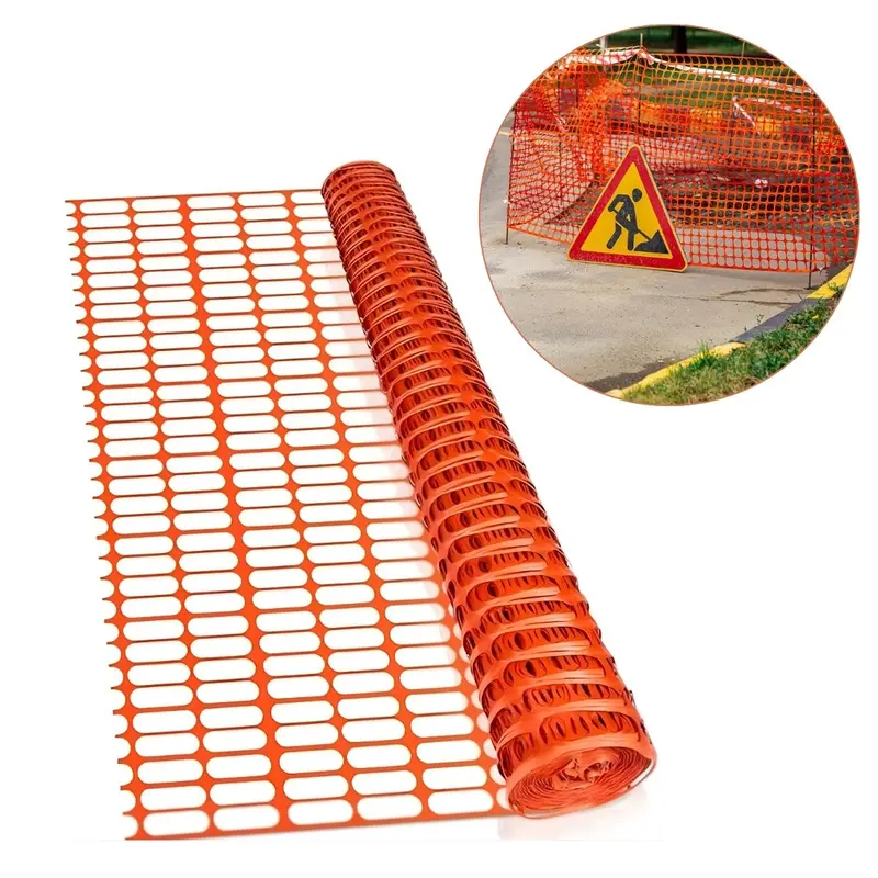 Orange Polyethylene Safety Mesh Roll – Construction Site Barrier Netting (1 M × 50 M, 80 G/M², 4 × 10 Cm Aperture) 1
