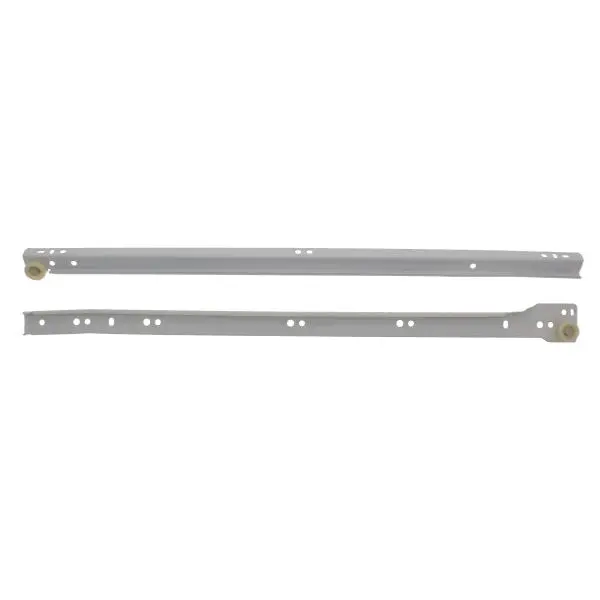 Pair Of Manual-Close White Drawer Slides, Standard Type 1