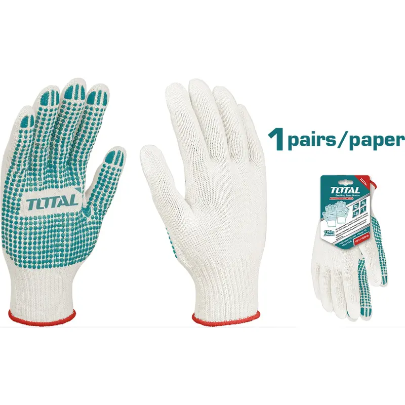 Pair Of Pvc-Dotted Work Gloves, Size 10 (Xl), Gauge 10 1
