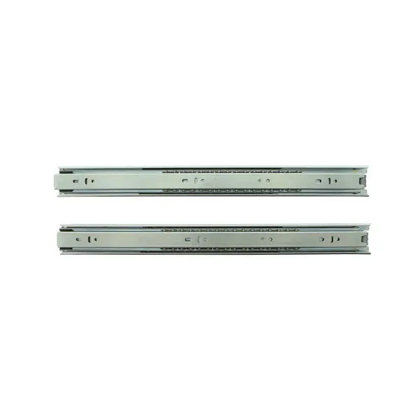 Pair Of Self-Closing Galvanized Drawer Slides, Roller Type 1