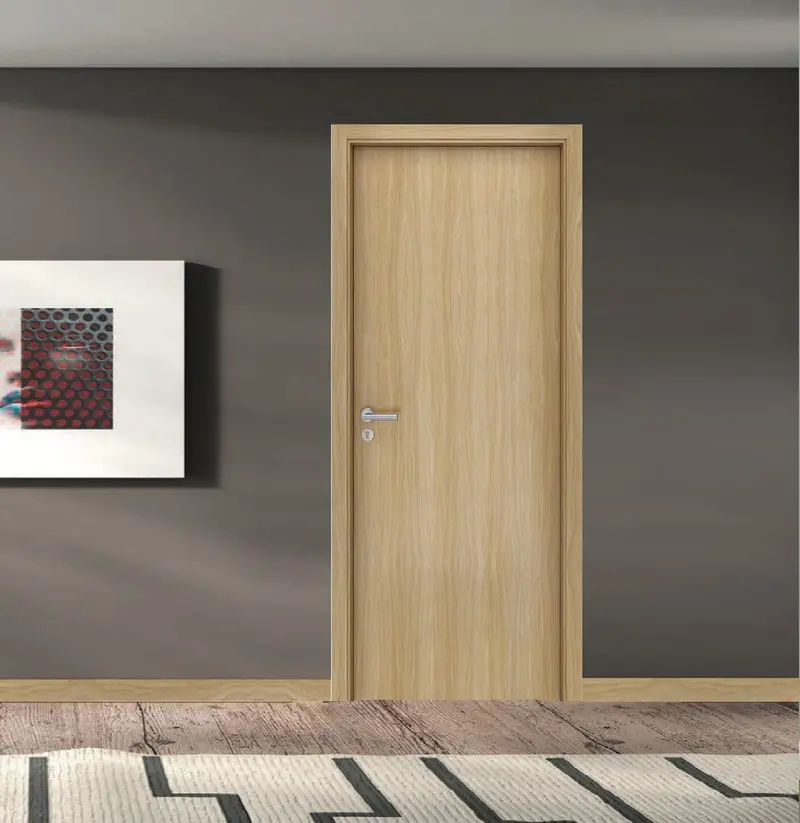 Pine-Finish Wpc Interior Door – Compact 70X215 Cm Size With Frame & Silver Hardware 1