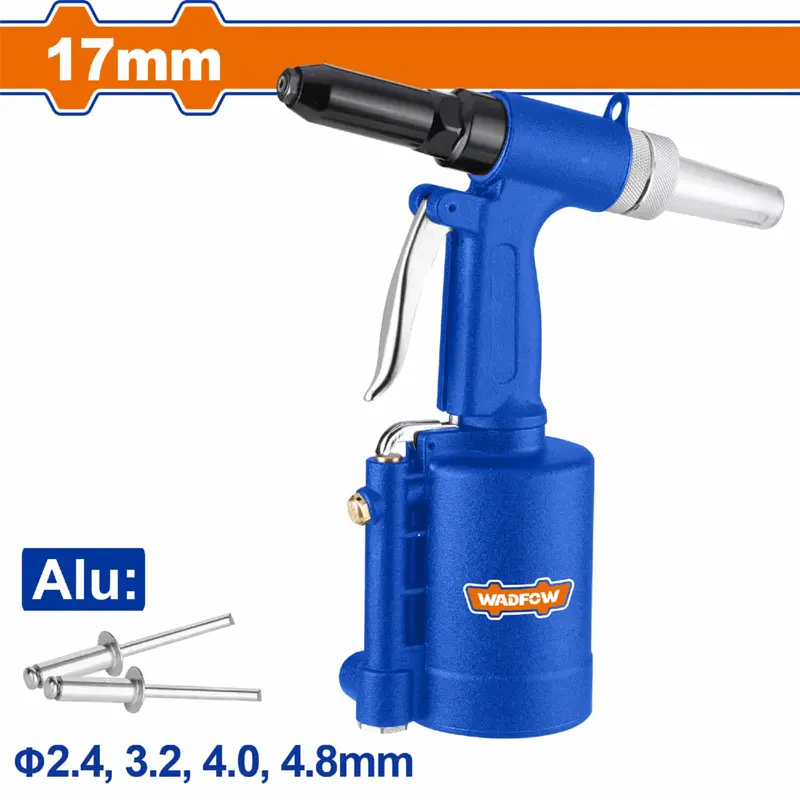 Pneumatic Rivet Gun – 17 Mm Throat Depth, Supports 2.4 / 3.2 / 4 / 4.8 Mm Rivets 1