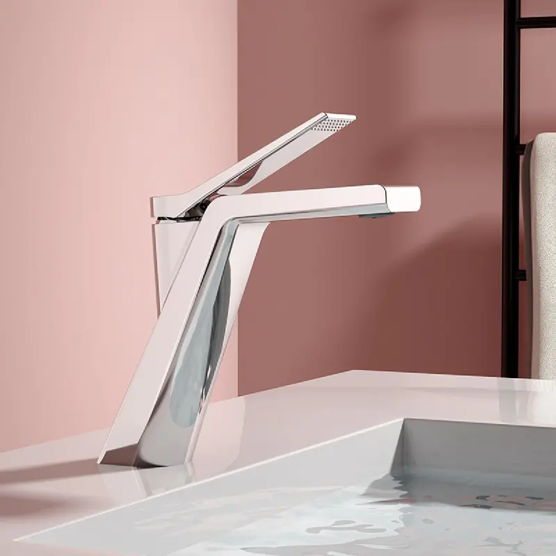 Polished Chrome Basin Faucet – 25 Cm Monobloc, Brilliant Silver Finish, Premium Lavatory Tap 1