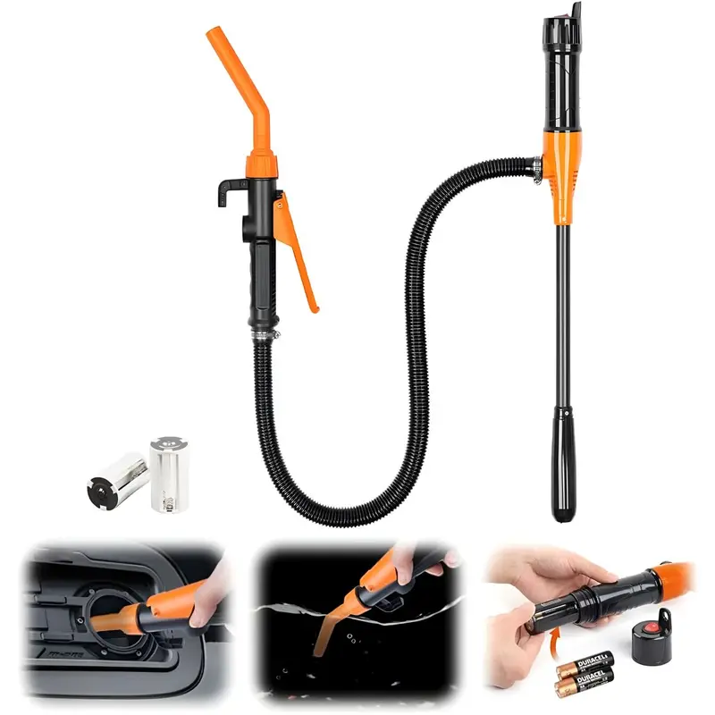 Portable Electric Fuel & Water Transfer Pump – Auto-Siphon With Flow-Control Nozzle For Oil, Diesel & Water 1