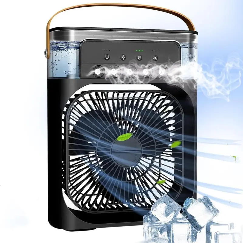 Portable Evaporative Air Cooler – 600Ml Desktop Humidifier Fan With Aroma Diffuser & Ice Slot 1