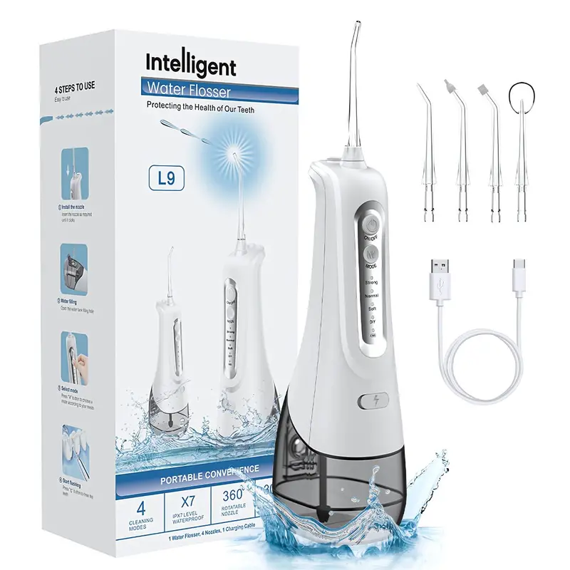 Portable Oral Irrigator – 4 Pressure Modes, 330 Ml Reservoir, Interchangeable Nozzles 1